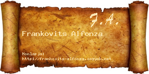 Frankovits Alfonza névjegykártya